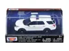 Motormax 2015 Ford Police Interceptor Utility White With Flashing Light Bar And Front And Rear Lights And 2 S