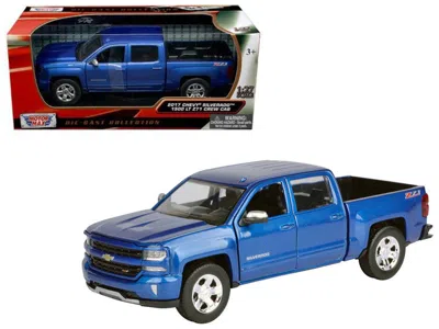 Motormax 2017 Chevrolet Silverado 1500 Lt Z71 Crew Cab Pickup Truck Blue 1/27 Diecast Model Car By