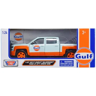 Motormax 2017 Chevrolet Silverado 1500 Lt Z71 Crew Cab Pickup Truck Stripes Gulf Oil Gulf Die-cast Collection