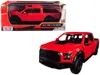Motormax 2017 Ford F-150 Raptor Pickup Truck Red With Black Wheels 1/27 Diecast Model Car By