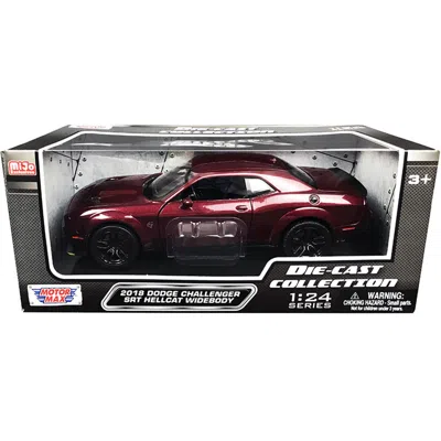 Motormax 2018 Dodge Challenger Srt Hellcat Widebody Burgundy Metallic Die-cast Collection Series 1-24 Diecast