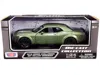 Motormax 2018 Dodge Challenger Srt Hellcat Widebody Green Metallic With Black Stripes 1/24 Diecast Model Car