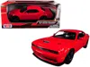 Motormax 2018 Dodge Challenger Srt Hellcat Widebody Red 1/24 Diecast Model Car By