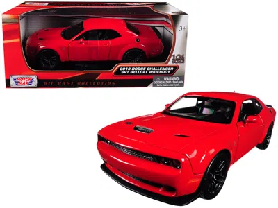Motormax 2018 Dodge Challenger Srt Hellcat Widebody Red 1/24 Diecast Model Car By