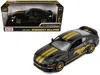 Motormax 2018 Ford Mustang Gt 5.0 Black With Gold Stripes And Graphics "midnight Eclipse" Series 1/24 In Multi