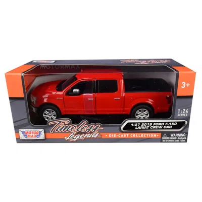 Motormax 2019 Ford F-150 Lariat Crew Cab Pickup Truck Red 1 By 24-1 By 27 Diecast Model Car