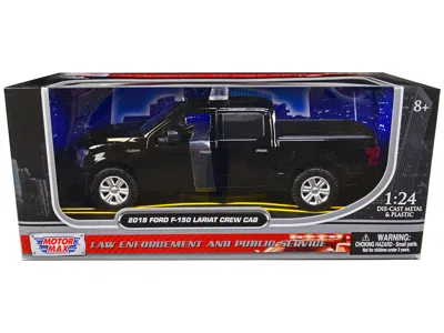 Motormax 2019 Ford F-150 Lariat Crew Cab Pickup Truck Unmarked Plain Black "law Enforcement And Public Servic