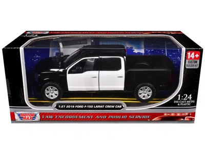 Motormax 2019 Ford F-150 Lariat Crew Cab Pickup Truck Unmarked Plain Black And White "custom Builder's Kit - 