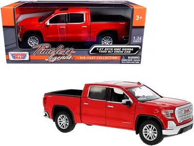 Motormax 2019 Gmc Sierra 1500 Slt Crew Cab Pickup Truck Red 1/24-1/27 Diecast Model Car By