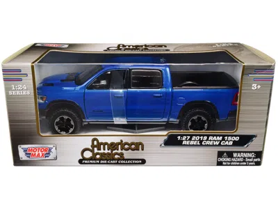 MOTORMAX 2019 RAM REBEL 1500 CREW CAB PICKUP TRUCK BLUE METALLIC "AMERICAN CLASSICS" SERIES 1/24-1/27 DIECAST