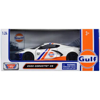 Motormax 2020 Chevrolet Corvette C8 No. 52 With Stripes Gulf Oil Gulf Die-cast Collection 1-24 Scale Diecast 