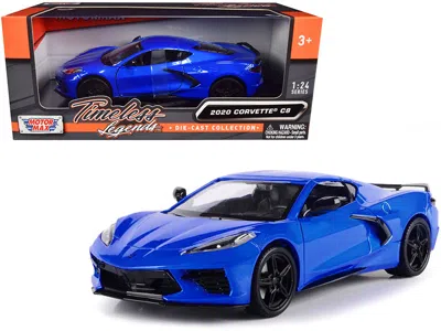 Motormax 2020 Chevrolet Corvette C8 Stingray Blue Metallic "timeless Legends" 1/24 Diecast Model Car By Motor