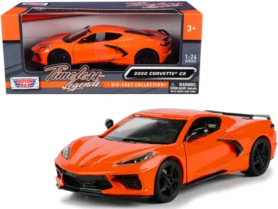 Motormax 2020 Chevrolet Corvette C8 Stingray Orange "timeless Legends" 1/24 Diecast Model Car By