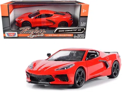 Motormax 2020 Chevrolet Corvette C8 Stingray Red "timeless Legends" 1/24 Diecast Model Car By
