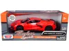 Motormax 2020 Chevrolet Corvette C8 Stingray Red With Silver Racing Stripes "timeless Legends" 1/24 Diecast M