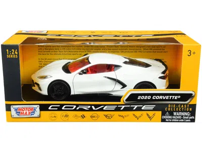 Motormax 2020 Chevrolet Corvette C8 Stingray White With Red Interior "history Of Corvette" Series 1/24 Diecas