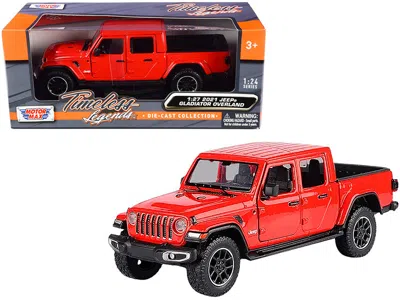 Motormax 1-24 & 1-27 Diecast Model Car For 2021 Jeep Gladiator Overland Closed Top Pickup Truck Red