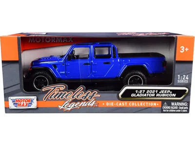 Motormax 2021 Jeep Gladiator Rubicon (open Top) Pickup Truck Blue 1/24-1/27 Diecast Model Car By