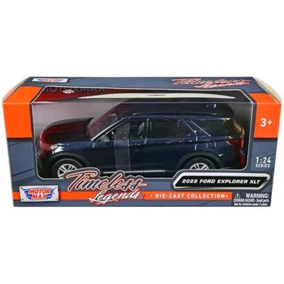 MOTORMAX 2022 FORD EXPLORER XLT TIMELESS LEGENDS SERIES 1 BY 24 SCALE DIECAST MODEL CAR, DARK BLUE METALLIC