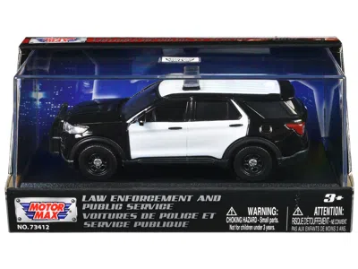 Motormax 2022 Ford Police Interceptor Utility Black And White Unmarked "law Enforcement And Public Service" S