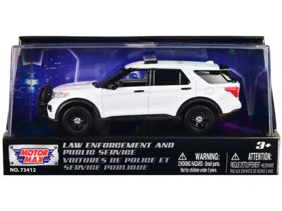 Motormax 2022 Ford Police Interceptor Utility Plain White "law Enforcement And Public Service" Series 1/43 Di In Multi