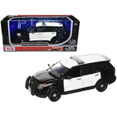 MOTORMAX 2022 FORD POLICE INTERCEPTOR UTILITY UNMARKED 1 BY 24 SCALE DIECAST MODEL CAR BLACK & WHITE