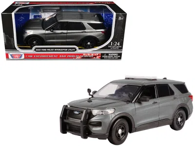 Motormax 2022 Ford Police Interceptor Utility Unmarked Gray Metallic Builder's Kit Law Enforcement And Public
