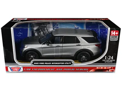 Motormax 2022 Ford Police Interceptor Utility Unmarked Silver Metallic "builder's Kit" "law Enforcement And P