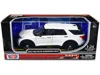 Motormax 2022 Ford Police Interceptor Utility Unmarked Slick-top 1 By 24 Scale Diecast Model Car, White