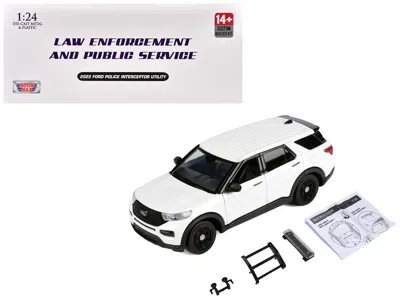 Motormax 2022 Ford Police Interceptor Utility Unmarked White "builder's Kit" "law Enforcement And Public Serv