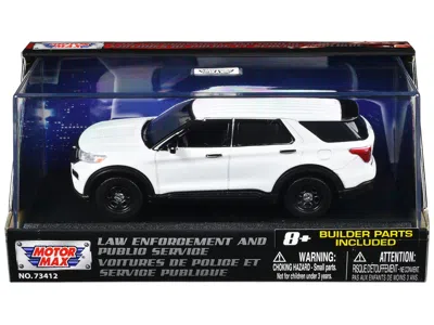 Motormax 2022 Ford Police Interceptor Utility White Unmarked "custom Builder's Kit" "law Enforcement And Publ