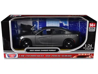 Motormax 2023 Dodge Charger Pursuit Police Car Gray Metallic "custom Builder's Kit - Law Enforcement And In Black