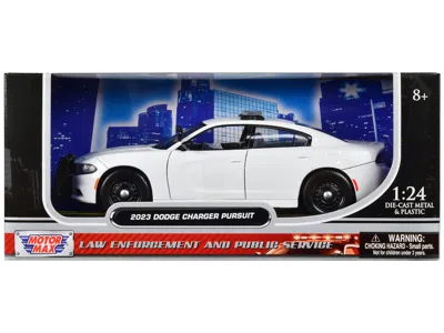 Motormax 2023 Dodge Charger Pursuit Police Car Plain White "law Enforcement And Public Service" Series 1/24 D