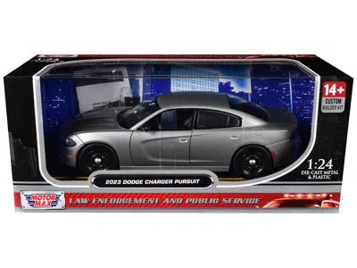 Motormax 2023 Dodge Charger Pursuit Police Car Silver Metallic "custom Builder's Kit - Law Enforcement And In Multi