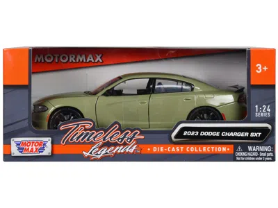 Motormax 2023 Dodge Charger Sxt Green Metallic "timeless Legends" Series 1/24 Diecast Model Car By
