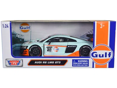 MOTORMAX AUDI R8 LMS GT3 #28 LIGHT BLUE WITH ORANGE STRIPES "GULF OIL" "GULF DIE-CAST COLLECTION" 1/24 DIECAS