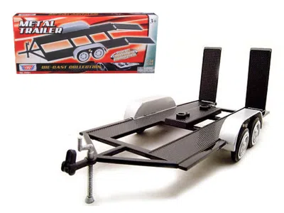 Motormax Diecast Tandem Car Trailer Black For 1/24 Scale Models By