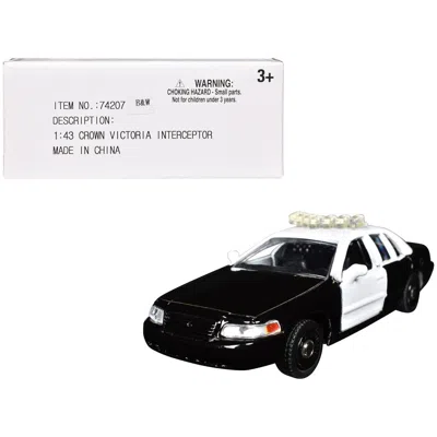 Motormax Ford Crown Victoria Police Interceptor Black & White 1-43 Scale Diecast Model Car