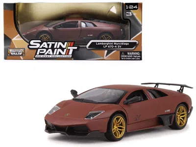 Motormax Lamborghini Murcielago Lp 670-4 Sv Matte Brown 1/24 Diecast Model Car By