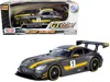 Motormax Mercedes Amg Gt3 #1 Matt Gray With Yellow Stripes "gt Racing" 1/24 Diecast Model Car By