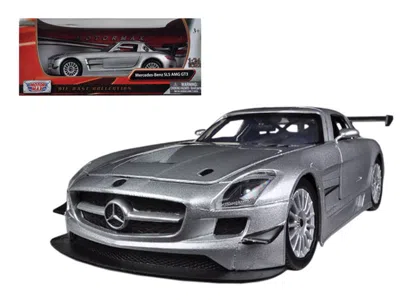 Motormax Mercedes Sls Amg Gt3 Silver 1/24 Diecast Car Model By