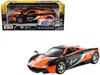 Motormax Pagani Huayra #23 Orange And Black With Stripes "gt Racing" Series 1/24 Diecast Model Car By Motorma In Red