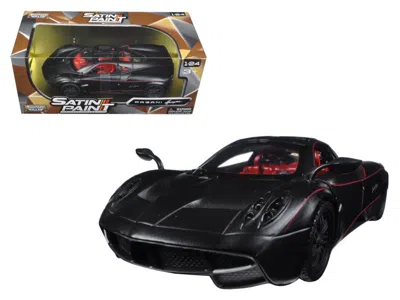 Motormax Pagani Huayra Matt Black With Red Interior 1/24 Diecast Model Car By