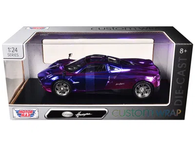 Motormax Pagani Huayra Pink And Purple Chrome "custom Wrap" Series 1/24 Diecast Model Car By  In Multi