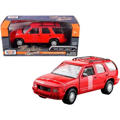 Motormax Series 1-24 Diecast Model Car For 1994 Gmc Jimmy With Roof Rack Red Timeless Legends