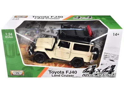Motormax Toyota Fj40 Land Cruiser Beige "4x4 Overlanders" Series 1/24 Diecast Model Car By  In Neutral
