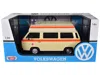 Motormax Volkswagen Type 2 (t3) High Roof Ambulance Cream With Orange Stripes 1/24 Diecast Model Car By Motor