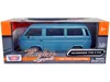Motormax Volkswagen Type 2 (t3) Van Blue "timeless Legends" Series 1/24 Diecast Model Car By