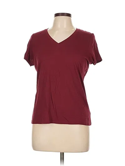 Pre-owned Mott & Bow Short Sleeve T-shirt In Burgundy