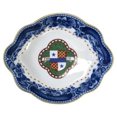 Pre-owned Mottahedeh Blue And White Porcelain Jewelry Dish By